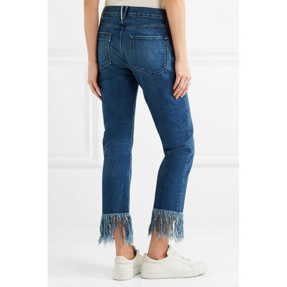 New 3x1 NYC High-Rise Straight Cropped Fringe Jeans in Lima Festival Boho - Picture 3 of 13